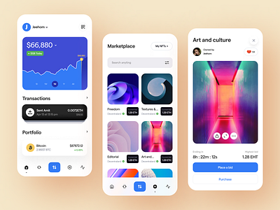 NFT藏品钱包数字艺术收藏管理界面展示